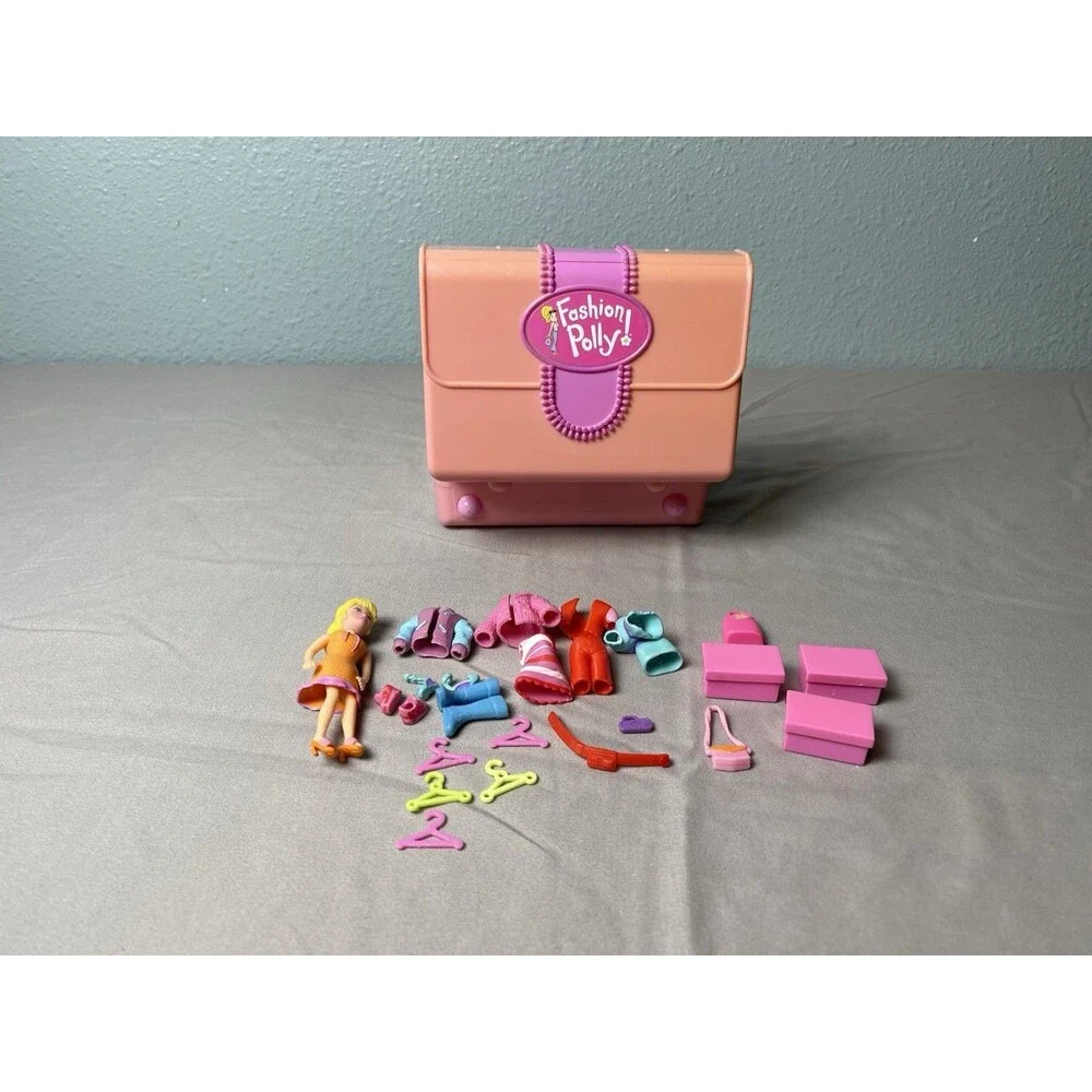 VTG 2000 Polly Pocket Polly Fashion Carrying Case/ Purse W/Original Accessories